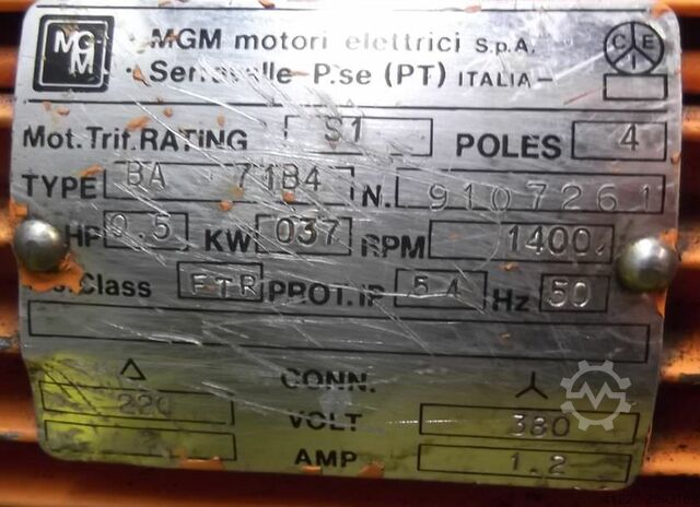 Tandwielmotor 0,37 kW 23 tpm MGM MI70A