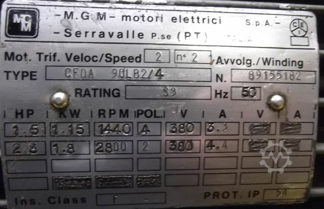 Fogaskerék-motor 1,1 / 1,8 kW 57/114 1 / perc MGM MRV30-F1