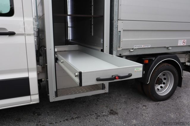 Sklápěcí dodávka VOLKSWAGEN Crafter 55 Doka Kipper + Kran (Fa. Schoon) *AHK