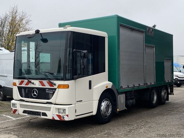 Vuilniswagen MERCEDES-BENZ Econic 2633 PLATZ Mülltonnenwaschanlage