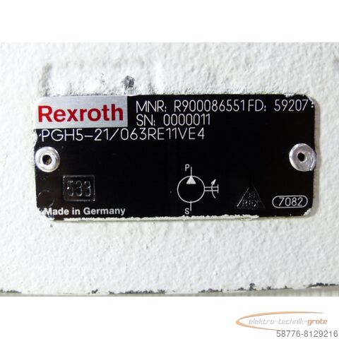 Rexroth component Rexroth PGH5-21 / 063RE11VE4 Innenzahnradpumpe MNR: R900086551 FD: 59207