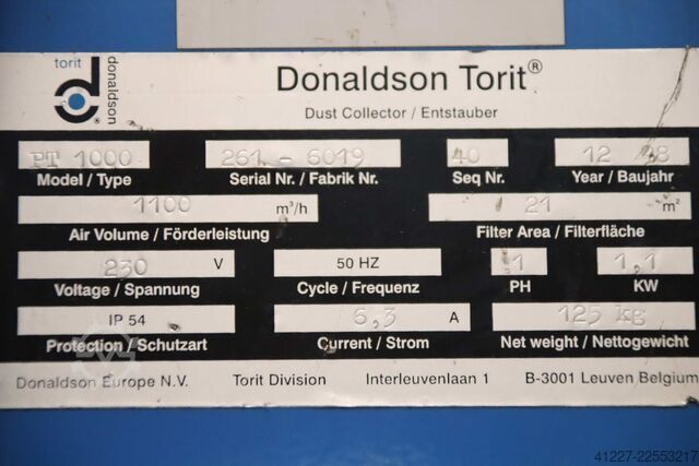 Aspiration mobile de fumées de soudage Donaldson Torit PT 1000
