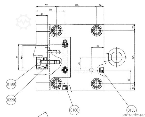 External swivel bracket Puma VT1100 | 32mm DOOSAN LVZ550217