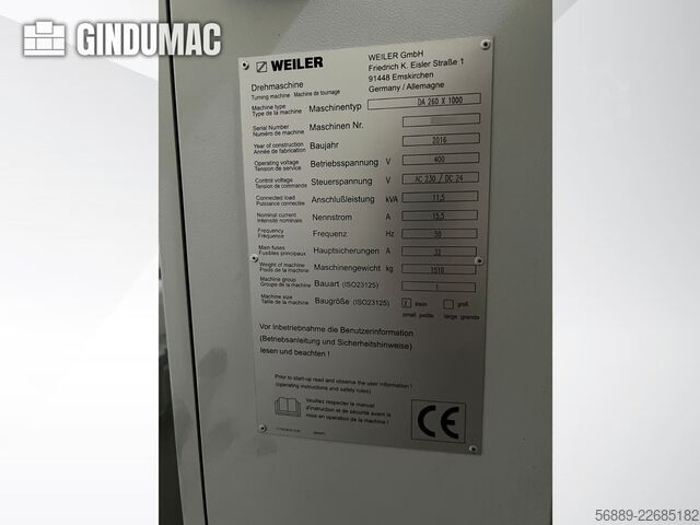 Weiler DA 260 x 1000 Weiler DA 260 X 1000