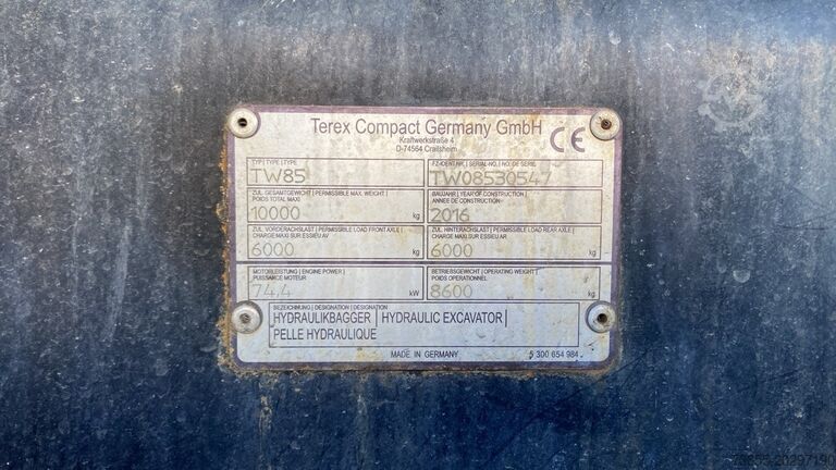 Escavadora móvel Terex Tw 85