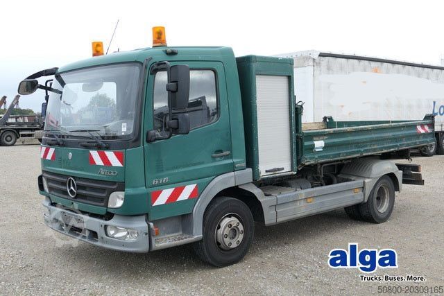 Kiepwagen bestelauto MERCEDES-BENZ 816 K Atego 4x2, 3. Sitz, 2x AHK, Diff-Sperre