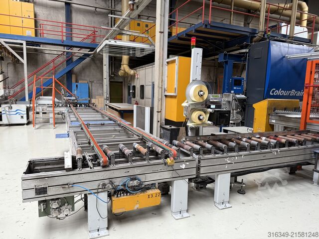 Complete hoogvermogen vloerproductielijn Homag Komplette Hochleistungs-Fussbodenlinie