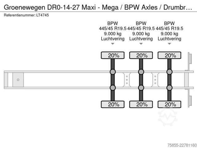 Teloni scorrevoli Groenewegen DR0-14-27 Maxi - Mega / BPW Axles / Drumbrakes ...