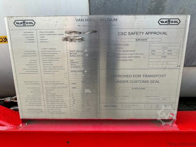 Container Van Hool 20FT  24.900L / 2 comp (2x 12.450L) / UN PORTAB...
