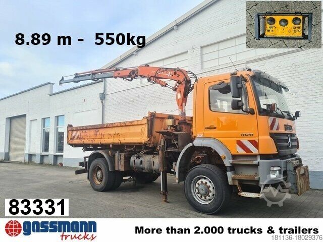 Camión volquete Mercedes-Benz Axor 1828 AK 4x4, Winterdienstausstattung, Kran