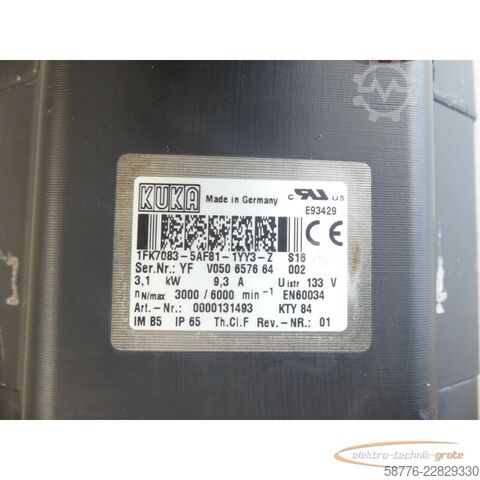 Unità di controllo KUKA 1FK7083-5AF81-1YY3-Z S16 Servomotor SN: YFV050657664002