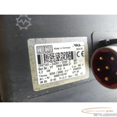 Unità di controllo KUKA 1FK7101-5AZ91-1ZZ9-Z S07 Servomotor SN: YFVN50665657011