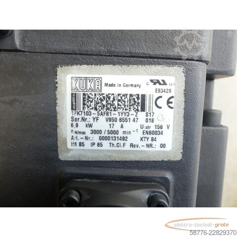 Unità di controllo KUKA 1FK7103-5AF81-1YY3-Z S17 Servomotor SN: YFV950655147018
