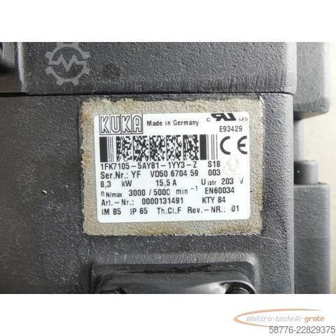 Unità di controllo KUKA 1FK7105-5AY81-1YY3-Z S18 Servomotor SN: YFD50670459003