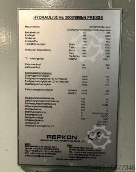 Hydraulische pers Repkon Doppelständermaschine