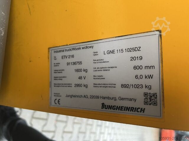 Carretilla retráctil Jungheinrich ETV216