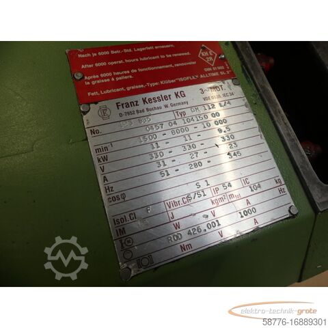 Μηχανή Franz Kessler Franz Kessler DM 112 L/4 Spindelmotor  SN: 123885
