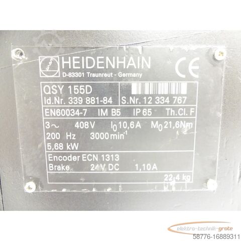 Heidenhain motor Heidenhain QSY 155D 339 881-84 Motor SN12334767 generalüberholt mit 12 Monaten Gewährleistung