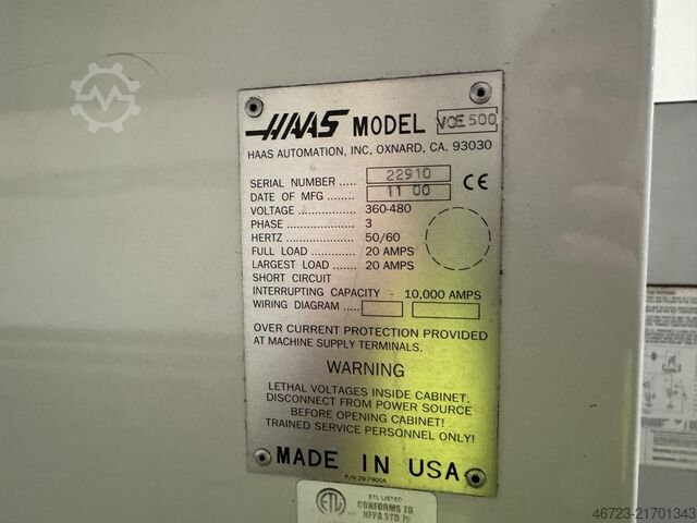 Centro de maquinação vertical HAAS MIKRON VCE 500