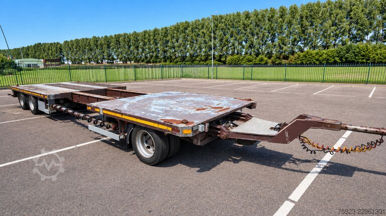 Remorca platformei DRACO 3 axle Flatbed trailer with twistlocks extendable