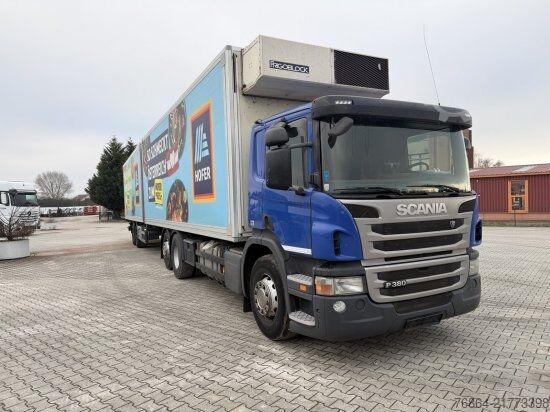 Camion e rimorchio SCANIA P380   EURO 5 DAZU SCHEUWIMMER FT1119 ZENTRALACHSANHäNGER