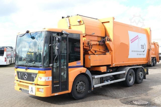 Garbage truck MERCEDES-BENZ 2633 Econic, Schörling, Seitenlader, Klima,