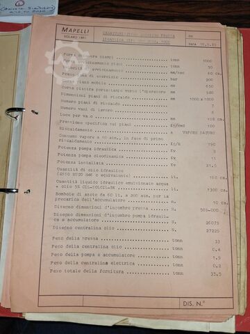 Prensa hidráulica para espumas de caucho y EVA MAPELLI T 1000