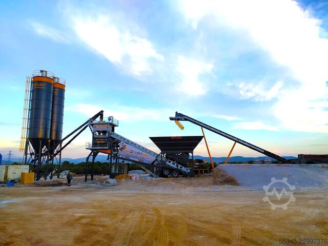 Stație mobilă de dozare a betonului FABO Mobile Concrete Batching Plant 120 m3/h Mobile Concrete Batching Plant