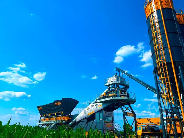 Usina de concreto / central de concreto FABO Concrete Batching Plant 60 M3/H Compact Concrete Batching Plant
