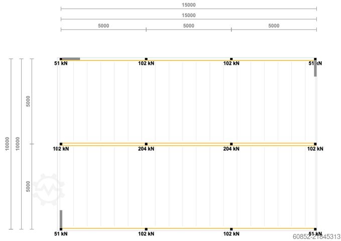Plataforma de almacenamiento 10x15m Lagerbühne , Belastung : 500kg/qm Unterkante: 3,0m , ca. 150qm Systembühne
