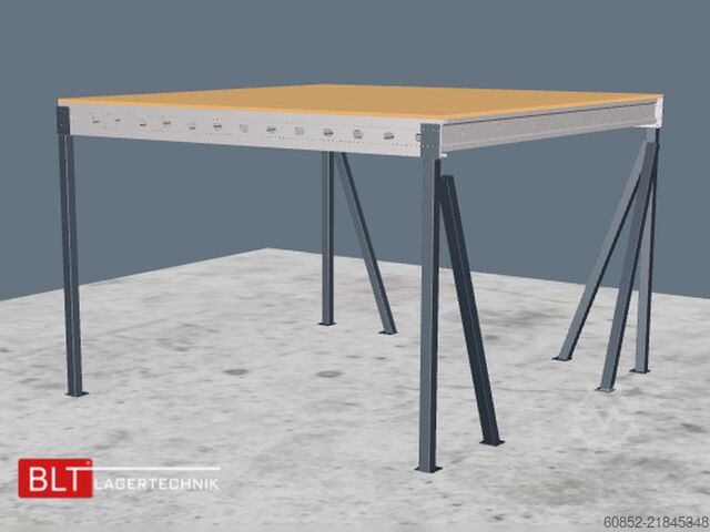 Tároló platform 5x5m Lagerbühne , Belastung : 500kg/qm Unterkante: 3m ,ca. 25qm , Systembühne