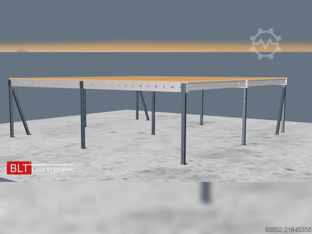 Tároló platform 10x10m Lagerbühne , Belastung : 500kg/qm Unterkante: 2,5m , ca. 100qm Systembühne