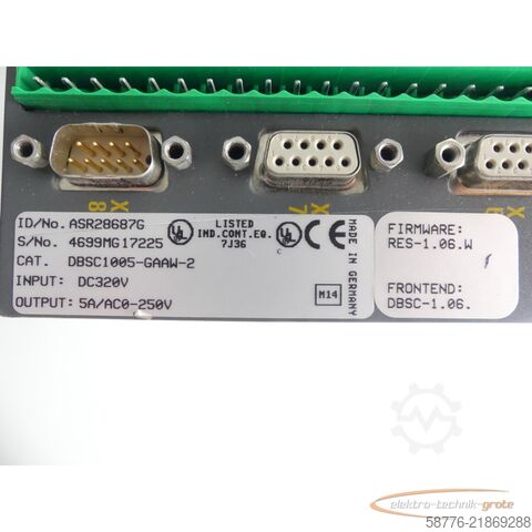 Component Baldor DBSC1005-GAAW-2 Servoantrieb INPUT ID/No: ASR28687G SN: 4699MG17225