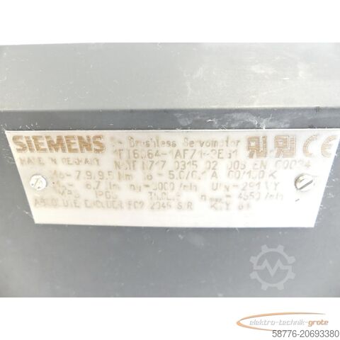 Control unit Siemens 1FT6064-1AF71-3EG1 Brushless Servomotor SN: YFN717031502008