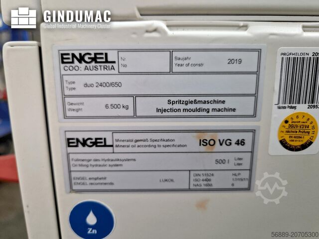Electrical Injection Moulding Machine Engel duo 2400/650