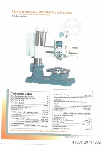 Wiertarka promieniowa WAGNER WRT 66-1700