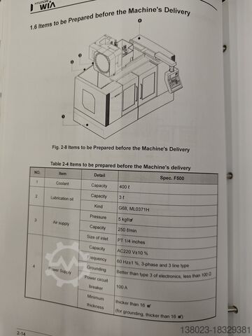 Machining center Hyundai Wia F500