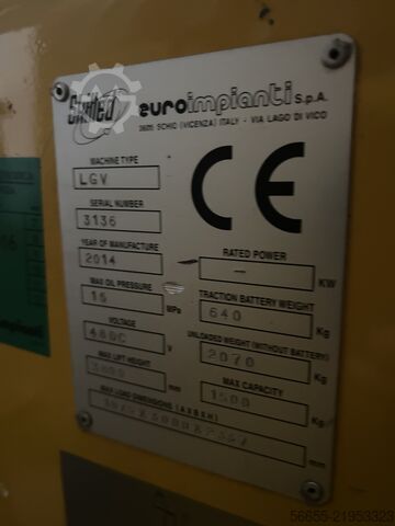 περονοφόρο ανυψωτικό με μετατόπιση ιστού Euroimpianti Skilled LGV