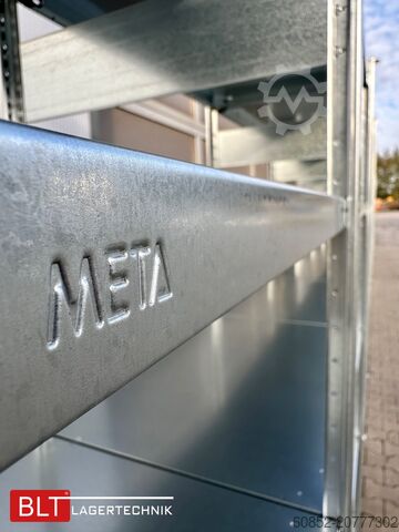 Modulhylla ca. 60,06 lfm. Fachbodenregale META H: 200 cm T: 60 cm , 150 kg pro Ebene