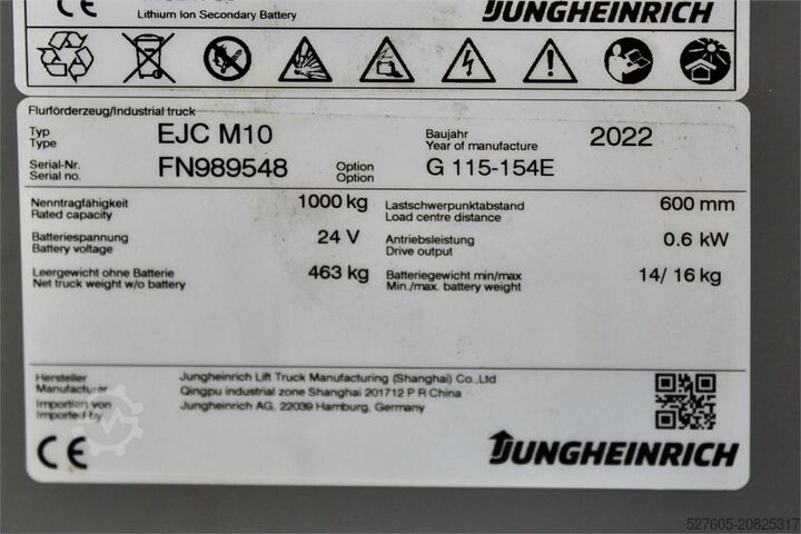 Stacker Jungheinrich EJC M10 154 E LI-ION