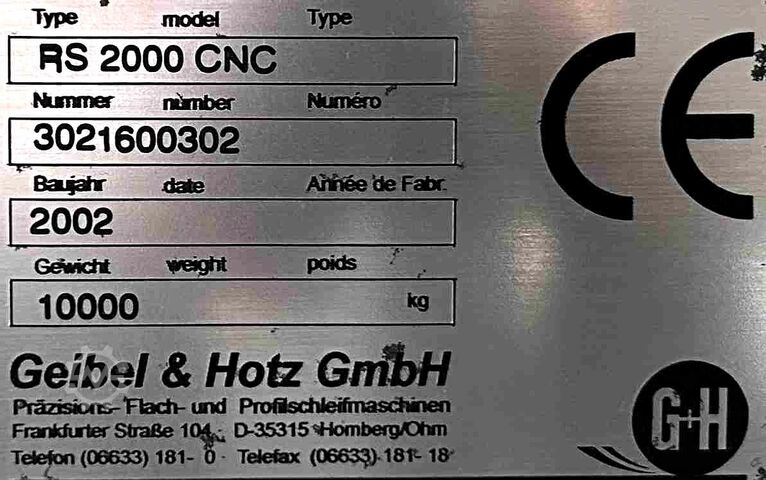 Cylindrisk slipmaskin GEIBEL & HOTZ RS 2000 CNC RS 2000 CNC