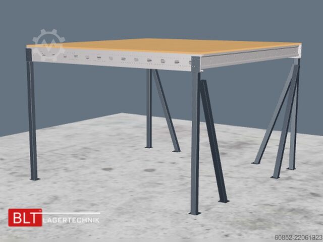 Tároló platform 5x5m Lagerbühne , Belastung : 500kg/qm Unterkante: 3m ,ca. 25qm , Systembühne
