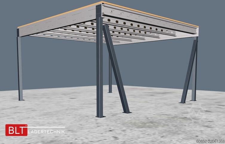 Tároló platform 5x5m Lagerbühne , Belastung : 500kg/qm Unterkante: 2,5m , ca. 25qm Systembühne