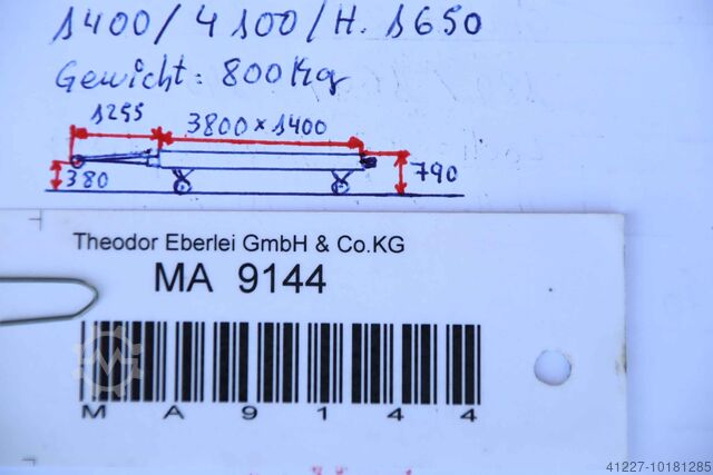 Schwerlast-Transportwagen 1,5 Tonnen unbekannt 3800 x 1400 mm