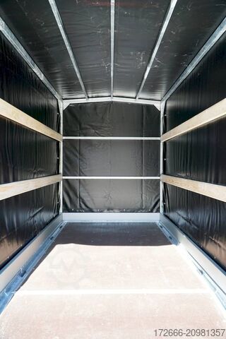 Planenanhänger Vezeko HUSKY F 08.25 | PLANE | SCHWARZ 246X127X155CM 750KG | ABSENKER