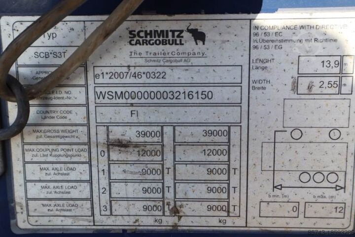 Lonas correderas Schmitz CARG SCB3ST CoC Documents, TuV Loading Certificate