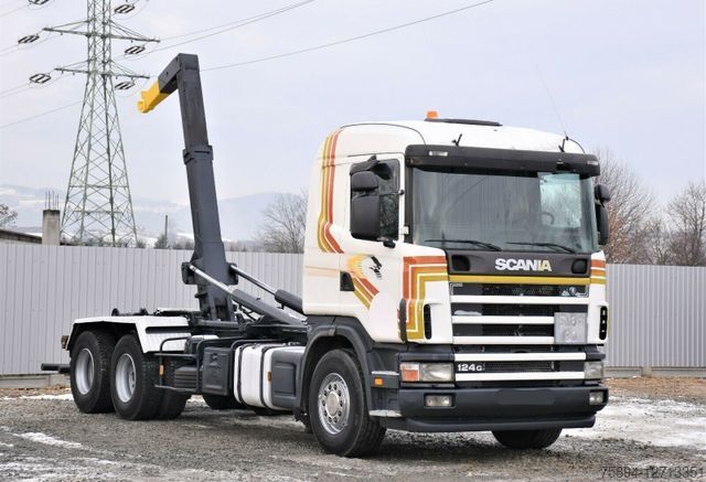Camion benne à bras amovible SCANIA R124 470 Abrollkipper * 6x2 * Motor Problem