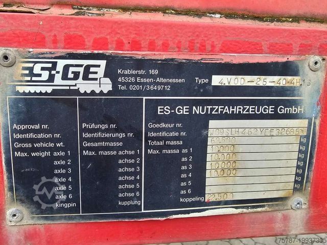 Semirremolque con plataforma de trabajo ES-GE 4 Achs hyfr. zwangsgelenkte Plattform, 38.580 mm