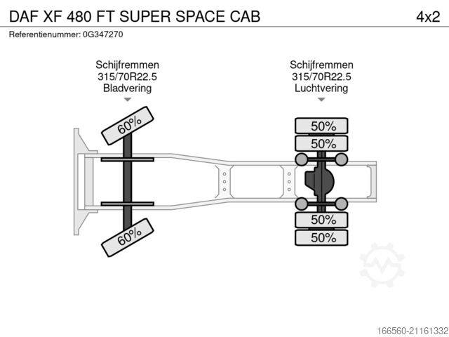 Standaard trekker DAF XF 480 FT SUPER SPACE CAB