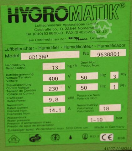 Luchtbevochtiger Hygromatik DB13MP
